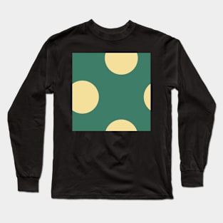 Vintage sage green and cream polka dots, classic minimalist graphic pattern Long Sleeve T-Shirt